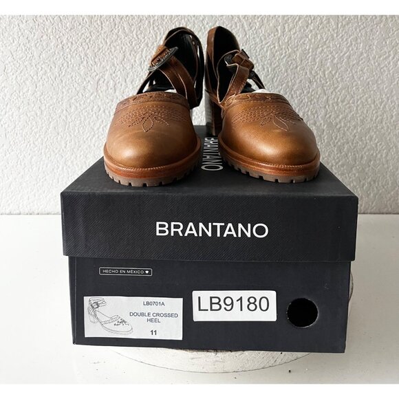 Lane Boots Womens Western Heels Brown Casual Sandals Cowgirl Leather Buckle 11 - Picture 10 of 11